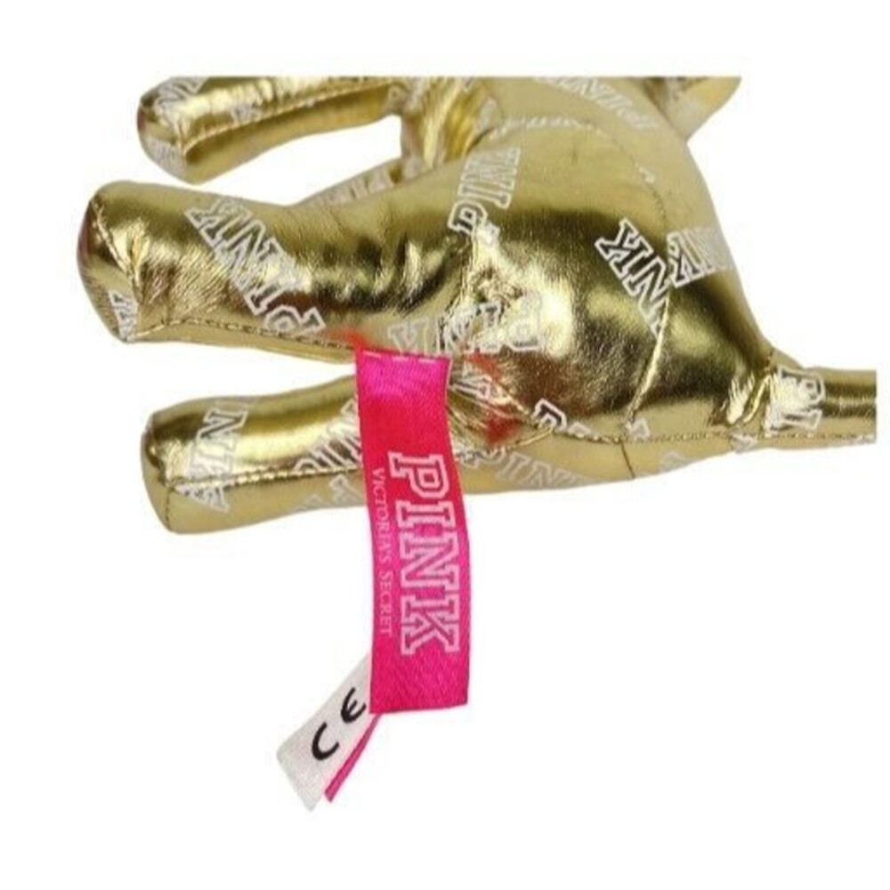 Victoria's Secret Pink VS 8" Plush Metallic Gold Dog Stuffed Animal Figure 2014 - Picture 5 of 7